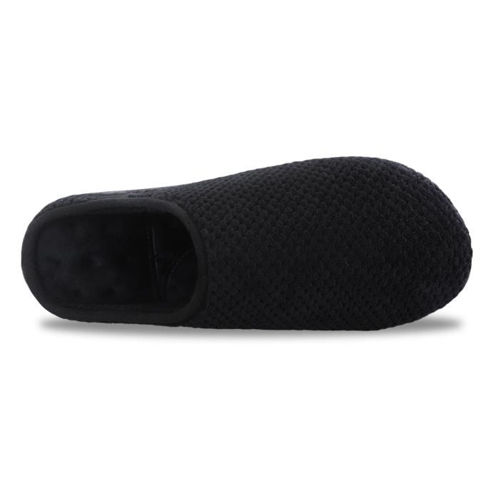 Isotoner® Mens Swept Back Popcorn Mule Slipper Black Extra Image 4